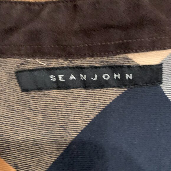 Sean John Legacy Plaid Button-Up Shirt Yellow Brown Men’s Long Sleeve Casual 3XL - Picture 3 of 6